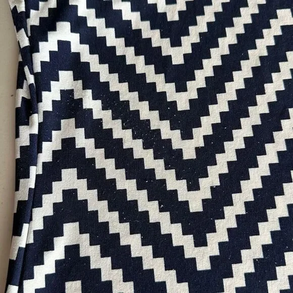 Haani Dress Womens Small Petite Blue White Geometric Business Casual Wedding - Picture 10 of 11